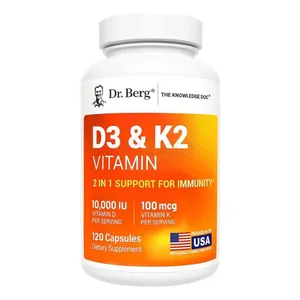Dr. Berg D3 & K2 Vitamin - 10,000 IU / 100 mcg - 120 Capsules
