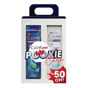 Clear Pookie Care (Complete Active Care & Cool Sport Menthol Anti Dandruff Shampoo Twin Pack 2X330ml)