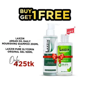 Laxzin Argan Oil Daily Nourishing Shampoo 200ml+ Laxzin Pure Glycerin Original gel-165ml