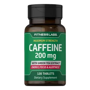 Fitness Labs Caffeine Pills with Green Tea Extract Supplement 200mg 120 Tablets
