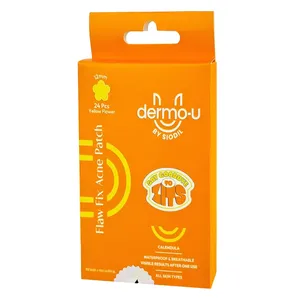 Dermo-U Flaw Fix Acne Patch(Yellow Flower) – 12mm, 24 Pcs, Calendula Extract, Waterproof & Breathable, All Skin Types