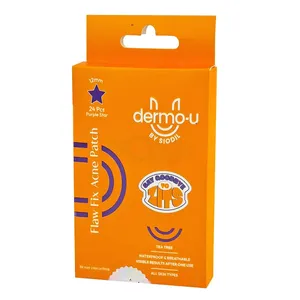 Dermo-U Flaw Fix Acne Patch (Purple Star) – 12mm, 24 Pcs, Tea Tree, Waterproof & Breathable, All Skin Types
