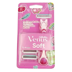 Gillette Venus Soft Women's Razor – 1 Razor + 4 Replacement Cartridges