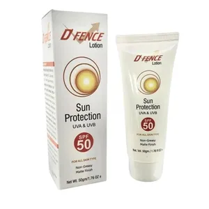 DFence UVA & UVB Sun Protection Lotion for All Skin Types SPF50+ PA+++ 50g