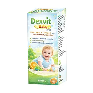 Dexvit Syrup 200ml – DHA, EPA & Omega-3 with Multivitamins for Growth, Immunity & Brain Development