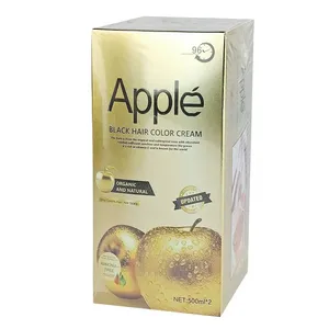 Apple Herbal Black Hair Color Cream – Ammonia Free, Long-Lasting, 500ml x 2 Pack