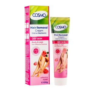 Cosmo Hair Removal Cream for Dry Skin – Soft Rose, Fast, Effective & Painless Body & Legs Hair Removal (100g)