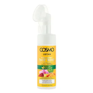 COSMO Ubtan Foaming Face Wash – Turmeric, Saffron & Rosewater with Built-In Brush for Deep Cleansing (175ml)