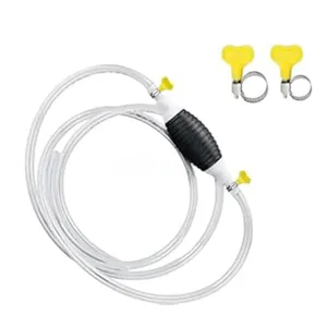 Portable Oil & Fuel Transfer Pump with 6ft Rubber Pipe – Manual Liquid Transfer Siphon Pump for Petrol, Diesel, Water & Multi-Purpose Use