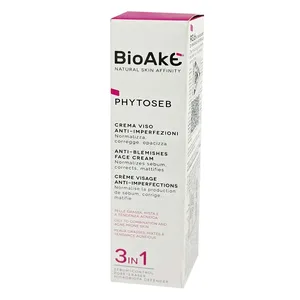 BioAke Phytoseb Anti-Blemish Face Cream 40ml – Sebum Control, Pore Minimizer for Oily & Acne-Prone Skin