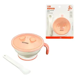 Rovco Baby Feeding Bowl with Spoon 6+ Months – Multicolor (RK-3802)