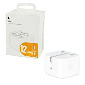 Apple 20W USB-C Power Adapter (Folding Pins, White) – Model D-A2344, Ultra-Compact Fast Charger