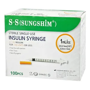 Disposable Sungshim Insulin Syringe 1ml (U-100) – 31G x 5mm (3/16")