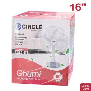 Ghurni Circle 16" Rechargeable Table Fan with USB Charger (Model: GRFS-2516)