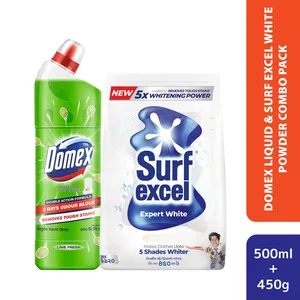 Domex Liquid & Surf Excel White Powder Combo Pack (500ml+450g)