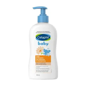 Cetaphil Baby Wash & Gel Shampoo for Sensitive Skin with Organic Calendula & Aloe Vera 400ml