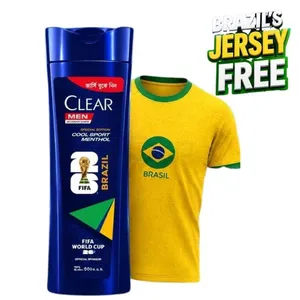 Clear Men Shampoo Cool Sport Menthol Anti Dandruff 330ml (Brazil's Jersey Free)