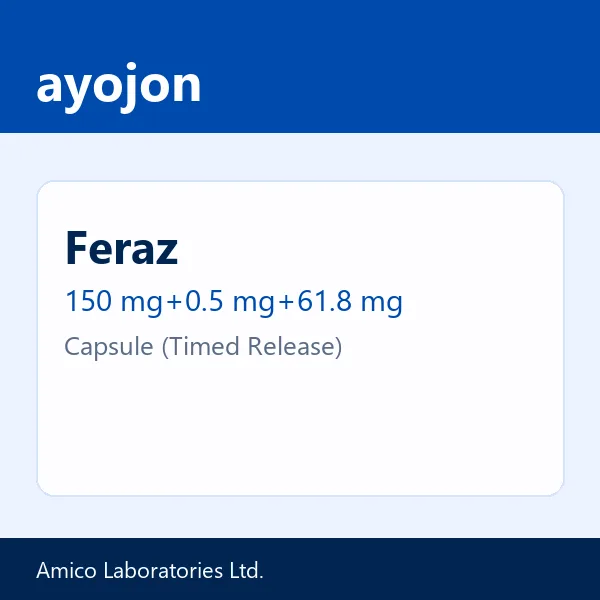 Feraz 150 mg+0.5 mg+61.8 mg Capsule (Timed Release)