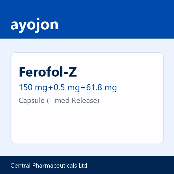 Ferofol-Z 150 mg+0.5 mg+61.8 mg Capsule (Timed Release)