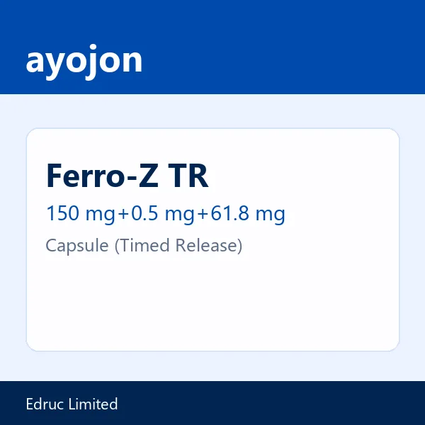 Ferro-Z TR 150 mg+0.5 mg+61.8 mg Capsule (Timed Release)