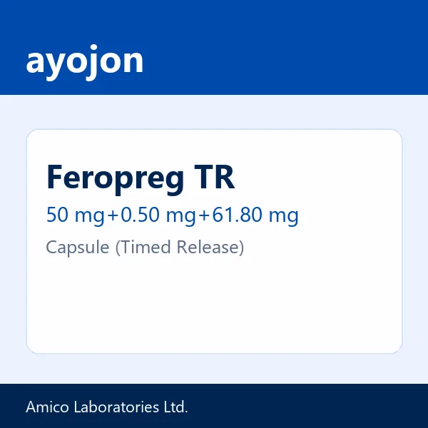 Feropreg TR 50 mg+0.50 mg+61.80 mg Capsule (Timed Release)