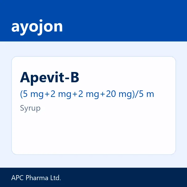 Apevit-B (5 mg+2 mg+2 mg+20 mg)/5 ml Syrup