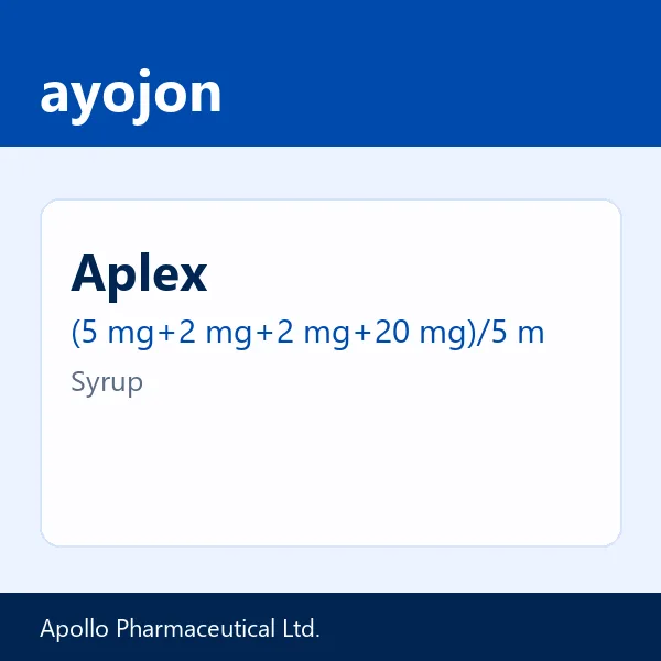 Aplex (5 mg+2 mg+2 mg+20 mg)/5 ml Syrup