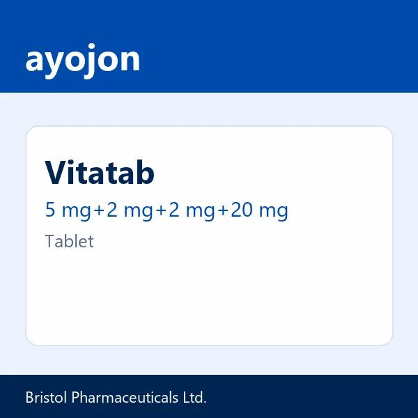 Vitatab 5 mg+2 mg+2 mg+20 mg Tablet
