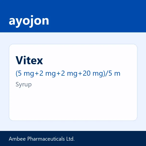 Vitex (5 mg+2 mg+2 mg+20 mg)/5 ml Syrup