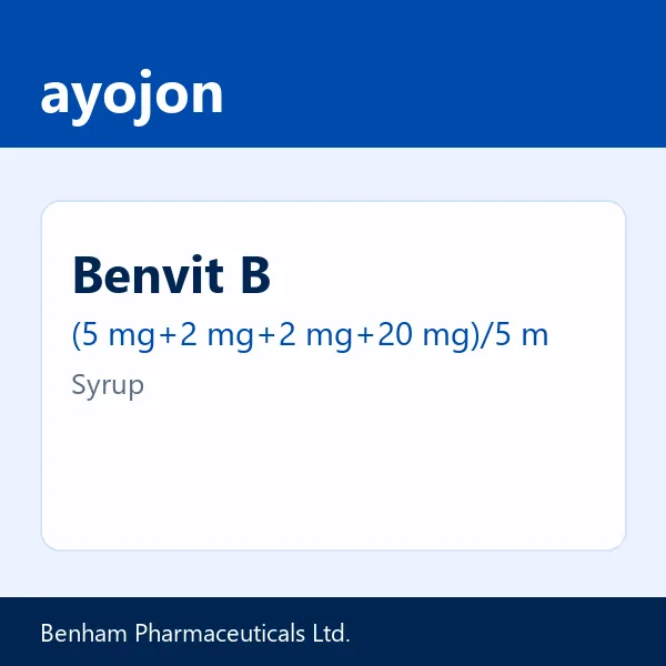 Benvit B (5 mg+2 mg+2 mg+20 mg)/5 ml Syrup