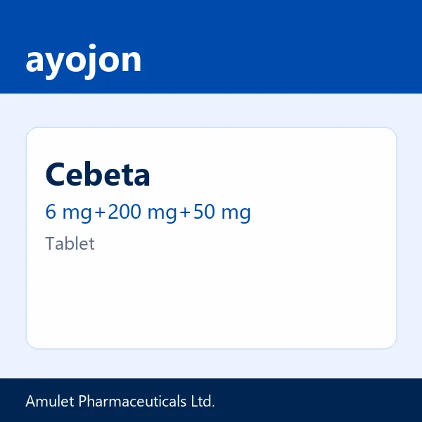 Cebeta 6 mg+200 mg+50 mg Tablet