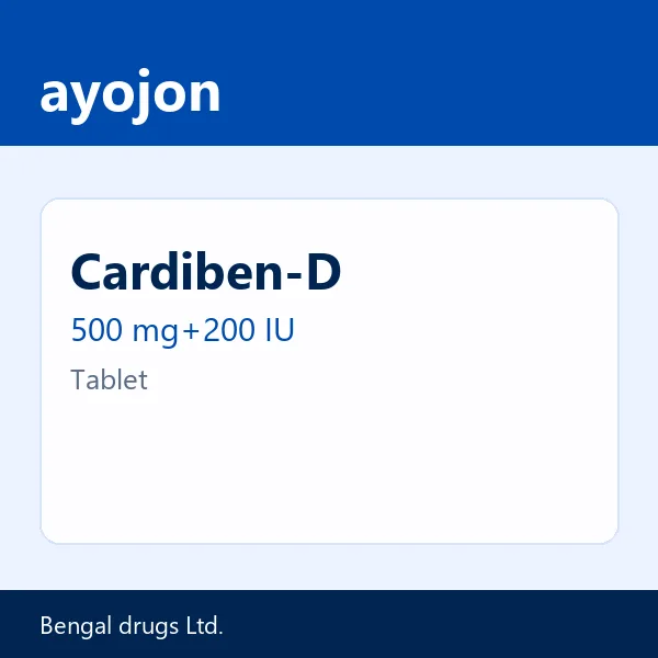 Cardiben-D 500 mg+200 IU Tablet