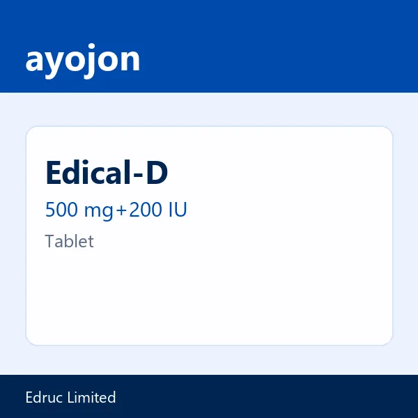 Edical-D 500 mg+200 IU Tablet