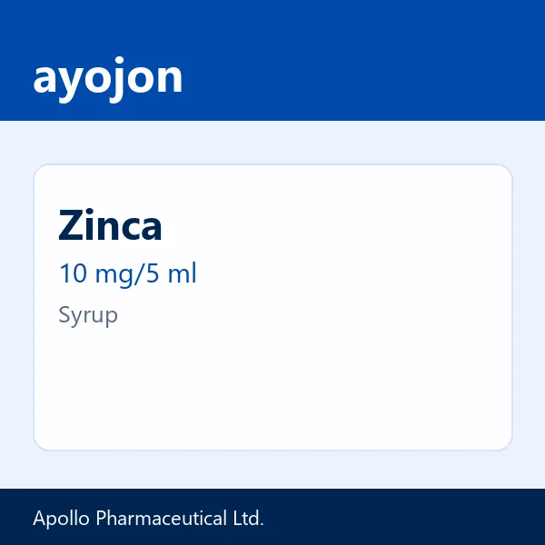 Zinca 10 mg/5 ml Syrup