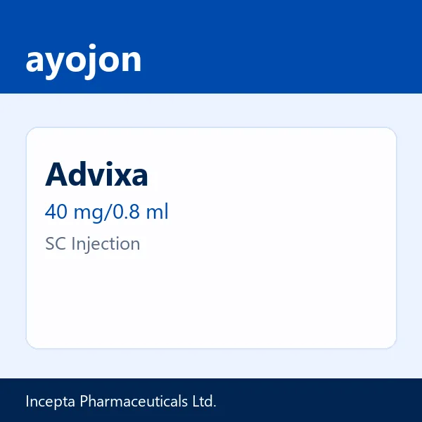 Advixa 40 mg/0.8 ml SC Injection