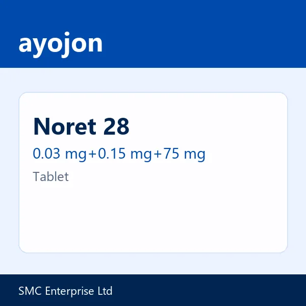 Noret 28 0.03 mg+0.15 mg+75 mg Tablet