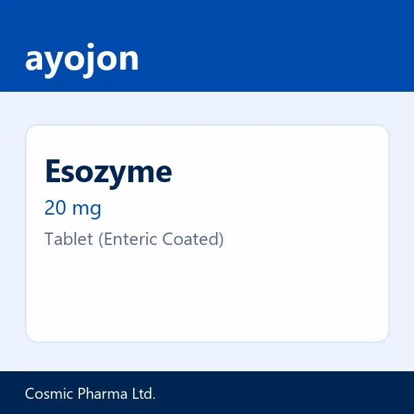 Esozyme 20 mg Tablet (Enteric Coated)