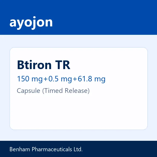 Btiron TR 150 mg+0.5 mg+61.8 mg Capsule (Timed Release)