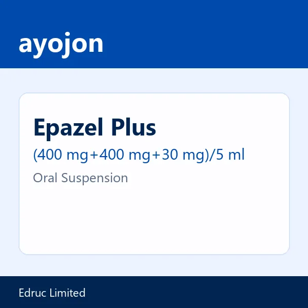 Epazel Plus (400 mg+400 mg+30 mg)/5 ml Oral Suspension