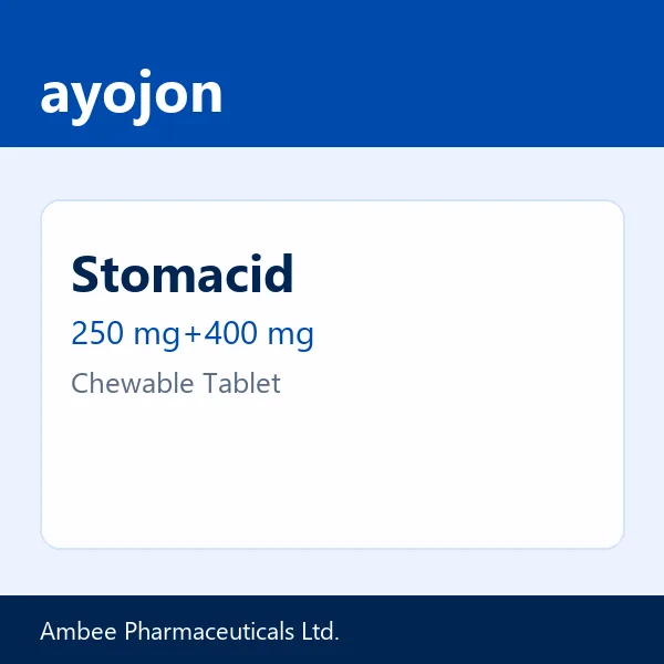 Stomacid 250 mg+400 mg Chewable Tablet