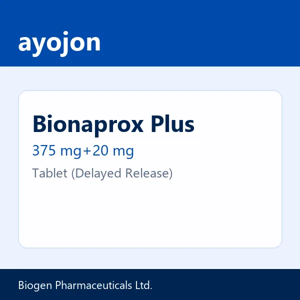 Bionaprox Plus 375 mg+20 mg Tablet (Delayed Release)