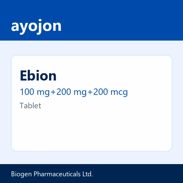 Ebion 100 mg+200 mg+200 mcg Tablet