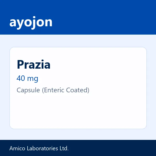 Prazia 40 mg Capsule (Enteric Coated)