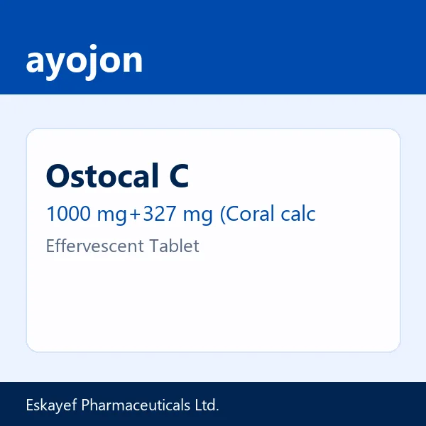 Ostocal C 1000 mg+327 mg (Coral calcium)+500 mg Effervescent Tablet
