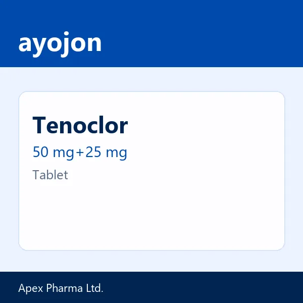 Tenoclor 50 mg+25 mg Tablet