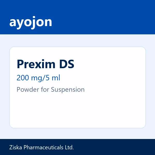 Prexim DS 200 mg/5 ml Powder for Suspension