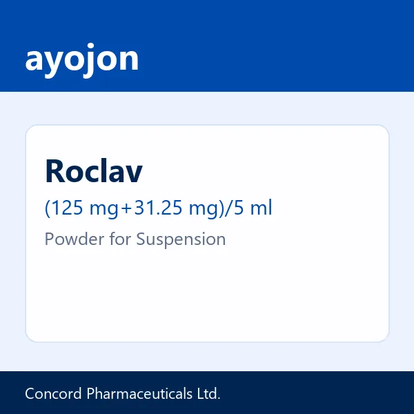 Roclav (125 mg+31.25 mg)/5 ml Powder for Suspension