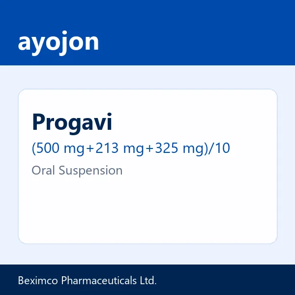 Progavi (500 mg+213 mg+325 mg)/10 ml Oral Suspension