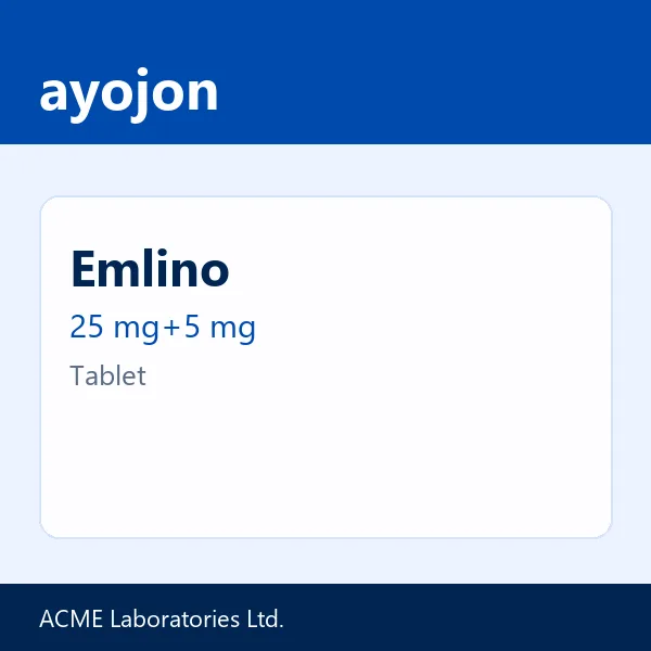 Emlino 25 mg+5 mg Tablet