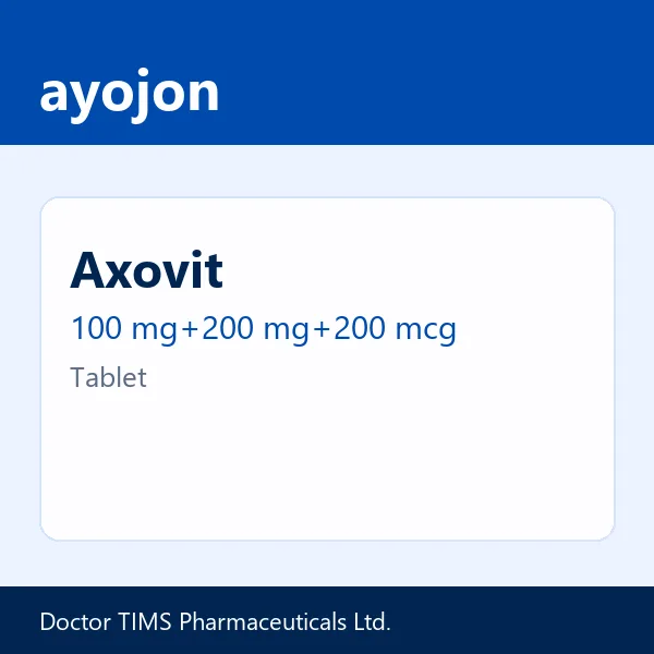 Axovit 100 mg+200 mg+200 mcg Tablet